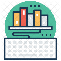 Digital library Icon - Download in Colored Outline Style