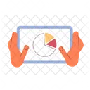 Digital Marketing Report Tablet Computer Hand Pie Chart Icon