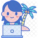 Digital Nomad Male  Icon