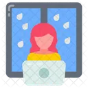 Digital nomad woman  Icon