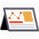 Digital Screen Displaying Chart  Icon