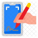Digital Sign In Smartphone Sign Digital Signature Icon