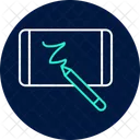 Digital Sketchpad Neon Glow Icon