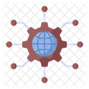 Globe Technology Cogwheel Icon