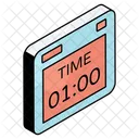 Digital Clock Timepiece Timekeeping Device Icon