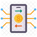 Digital Transaction Smartphone Money Icono