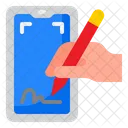 Digitale Anmeldung Im Smartphone Zeichen Digitale Signatur Symbol