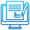 Digitale Signatur Elektronisch Sicher Symbol