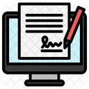 Digitale Signatur Elektronisch Sicher Symbol