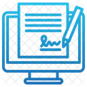 Digitale Signatur Elektronisch Sicher Symbol