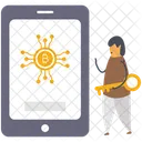 Digitale Wahrung Mobiles Bitcoin Online Kryptowahrung Symbol