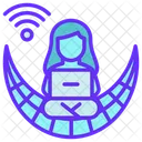 Digitaler Nomade Freiberuflich Laptop Symbol