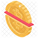 Dimezzare Mezzo Bitcoin Dividere Bitcoin Icon