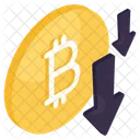 Diminuicao Do Valor Do Bitcoin Criptomoeda Criptografia Icon