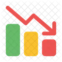 Diminution Graphique Vers Le Bas Statistiques Icône