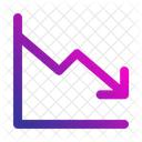 Diminution Fleche Vers Le Bas Graphique Lineaire Icône