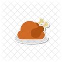 Dinde Rotie Sur Un Plateau Poulet De Thanksgiving Thanksgiving Icon