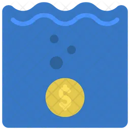 Dinero bajo el agua  Icono