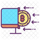 Computadora Bitcoin Dinero Digital Computadora Icono