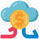 Dinero Digital Criptomoneda Nube Icono