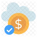 Dinero en la nube verificado  Icono