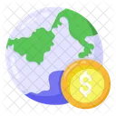 Dinero Global Dinero Extranjero Dinero Mundial Icono