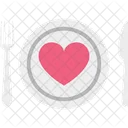 Dining Fork Heart Sign Icon