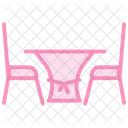 Dining Table Color Outline Icon Icon