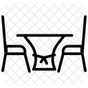 Dining Table Black Outline Icon Icon
