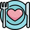 Plate Dish Love Icon