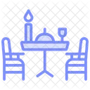 Dinner Table Setting Duotone Line Icon Icon