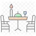 Dinner Table Setting Lineal Color Icon Icon