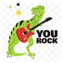 Dinosaur Musician Playing Icon