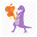 Dinosaur Musician Playing Icon