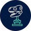 Dinosaur Skull Neon Glow Icon