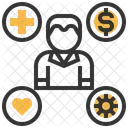 Dipendente Benefici Profitto Icon