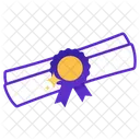 Master Degree Certificate Graduate Icon