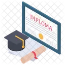 Diploma En Linea Certificacion En Linea Archivo En Linea Icono
