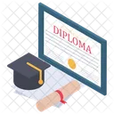 Diploma On Line Certificacao On Line Arquivo On Line Ícone