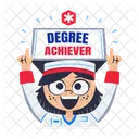 Diplome Heureux Infirmiere Icône