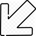 Seta de direção para baixo à esquerda  Ícone