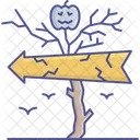 Direction Arrow Guidepost Pointer Halloween Guidepost Icon