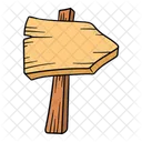 Sign Board Wood Icon
