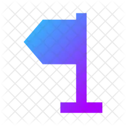 Direction Left Flag Icon