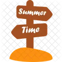 Direction Sign Summer Beach Icon