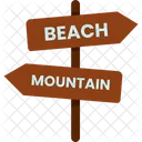 Direction Sign Summer Beach Icon