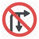 Directional Prohibitory Sign  Icon