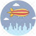 Dirigible De Fuego Zeppelin Propulsor De Balon Icono