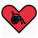 Wheelchair Handicap Heart Icon