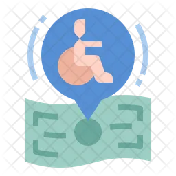 Disabled Person Support  Icon